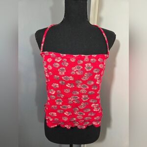 Free People Poppy Tube Blouse Top Red